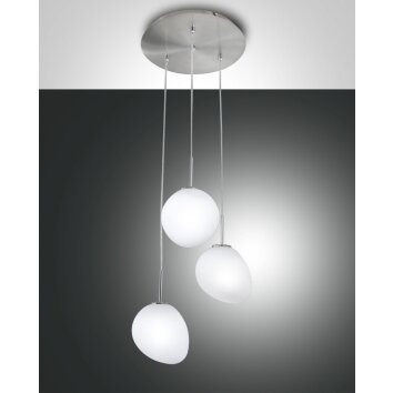 Fabas Luce Evo Hanglamp LED Nikkel mat, 3-lichts