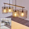 Manose Hanglamp Hout donker, Zwart, 4-lichts