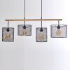 Manose Hanglamp Hout donker, Zwart, 4-lichts