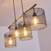 Manose Hanglamp Hout donker, Zwart, 4-lichts