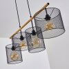 Manose Hanglamp Hout donker, Zwart, 4-lichts