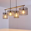 Manose Hanglamp Hout donker, Zwart, 4-lichts