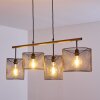 Manose Hanglamp Hout donker, Zwart, 4-lichts