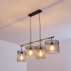 Manose Hanglamp Hout donker, Zwart, 4-lichts