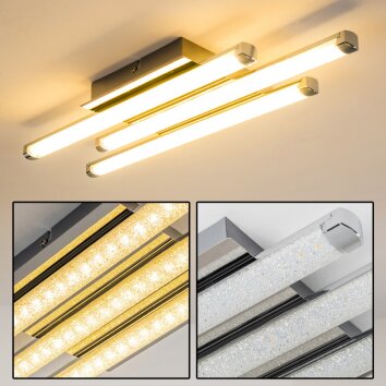 Iskut Plafondlamp LED Chroom, 3-lichts