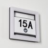 Louisville Huisnummer verlichting LED Grijs, 1-licht, Bewegingsmelder