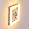 Louisville Huisnummer verlichting LED Grijs, 1-licht, Bewegingsmelder