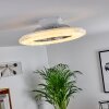 Piacenza plafondventilator LED Chroom, Wit, 1-licht, Afstandsbediening