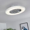 Piacenza plafondventilator LED Chroom, Wit, 1-licht, Afstandsbediening