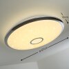 Alar Plafondlamp LED Chroom, Wit, 1-licht, Afstandsbediening