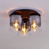 Wichita Plafondlamp Rookkleurig, Zwart, 3-lichts