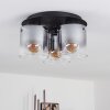 Wichita Plafondlamp Rookkleurig, Zwart, 3-lichts