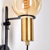 Kirehito Wandlamp Goud, Messing, Zwart, 1-licht