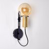 Kirehito Wandlamp Goud, Messing, Zwart, 1-licht