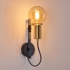 Kirehito Wandlamp Goud, Messing, Zwart, 1-licht