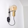 Kirehito Wandlamp Goud, Messing, Zwart, 1-licht
