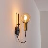 Kirehito Wandlamp Goud, Messing, Zwart, 1-licht
