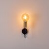 Kirehito Wandlamp Goud, Messing, Zwart, 1-licht
