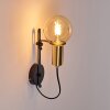 Kirehito Wandlamp Goud, Messing, Zwart, 1-licht