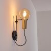 Kirehito Wandlamp Goud, Messing, Zwart, 1-licht