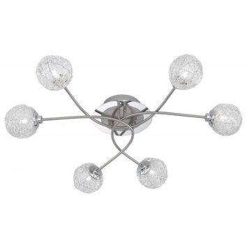 Paul Neuhaus WOMBLE Plafondlamp roestvrij staal, 6-lichts