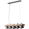Brilliant Plow Hanglamp Hout donker, Zwart, 5-lichts