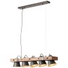 Brilliant Plow Hanglamp Hout donker, Zwart, 5-lichts