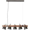 Brilliant Plow Hanglamp Hout donker, Zwart, 5-lichts