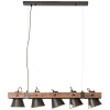 Brilliant Plow Hanglamp Hout donker, Zwart, 5-lichts