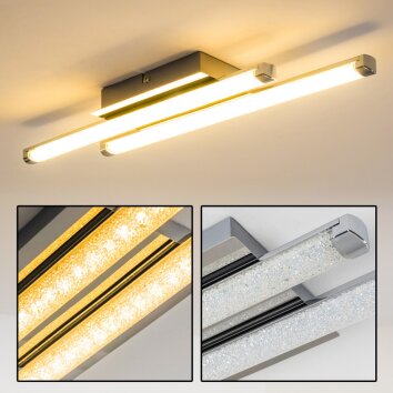 Iskut Plafondlamp LED Chroom, 2-lichts