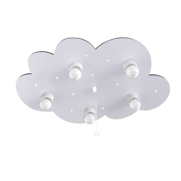 Waldi Cloud Plafondlamp Grijs, Wit, 5-lichts