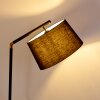 Kongakut Staande lamp Goud, Zwart, 1-licht, Stoffen kap