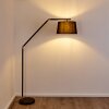 Kongakut Staande lamp Goud, Zwart, 1-licht, Stoffen kap