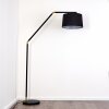 Kongakut Staande lamp Goud, Zwart, 1-licht, Stoffen kap