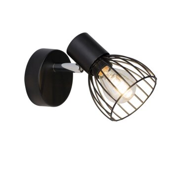 Brilliant Blacky Muurlamp Zwart, 1-licht