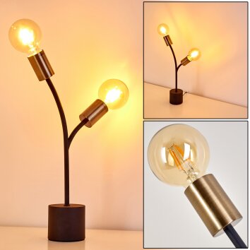 Duvin Tafellamp Zwart-Goud, 2-lichts