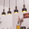 Pretoria Hanglamp LED Messing, Zwart, 4-lichts