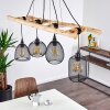 Canazei Hanglamp Hout licht, Zwart, 4-lichts