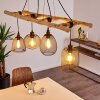 Canazei Hanglamp Hout licht, Zwart, 4-lichts