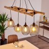 Canazei Hanglamp Hout licht, Zwart, 4-lichts