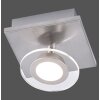 Leuchten-Direkt LOLA-MIKE Plafondlamp LED roestvrij staal, 1-licht, Afstandsbediening, Kleurwisselaar