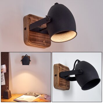 Vanuatu Muurlamp Bruin, Zwart, 1-licht