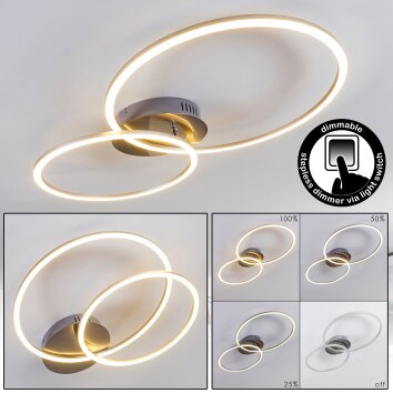 Johsa Plafondlamp LED Nikkel mat, Zilver, 2-lichts