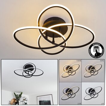 Sucre Plafondlamp LED Zwart, 4-lichts