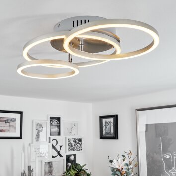 Malanje Plafondlamp LED Nikkel mat, 3-lichts