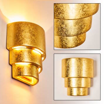 Karatschi Muurlamp Goud, 1-licht