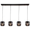 Brilliant CROSSTOWN Hanglamp Hout donker, Zwart, 4-lichts