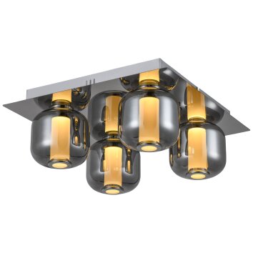 Brilliant Rafa Plafond straler LED Chroom, 4-lichts