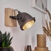 Herford Muurlamp Bruin, Hout donker, Zwart, 1-licht
