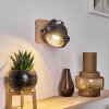 Herford Muurlamp Bruin, Hout donker, Zwart, 1-licht
